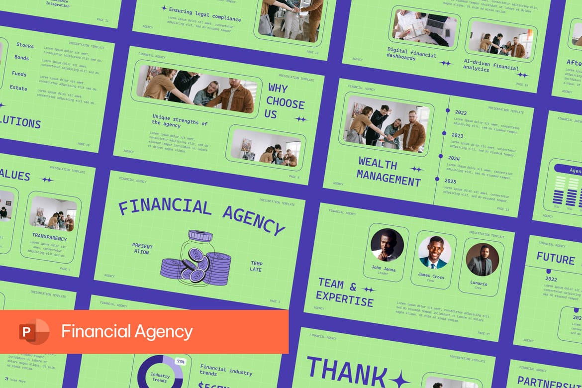 Template PowerPoint Profesional untuk Agensi Keuangan