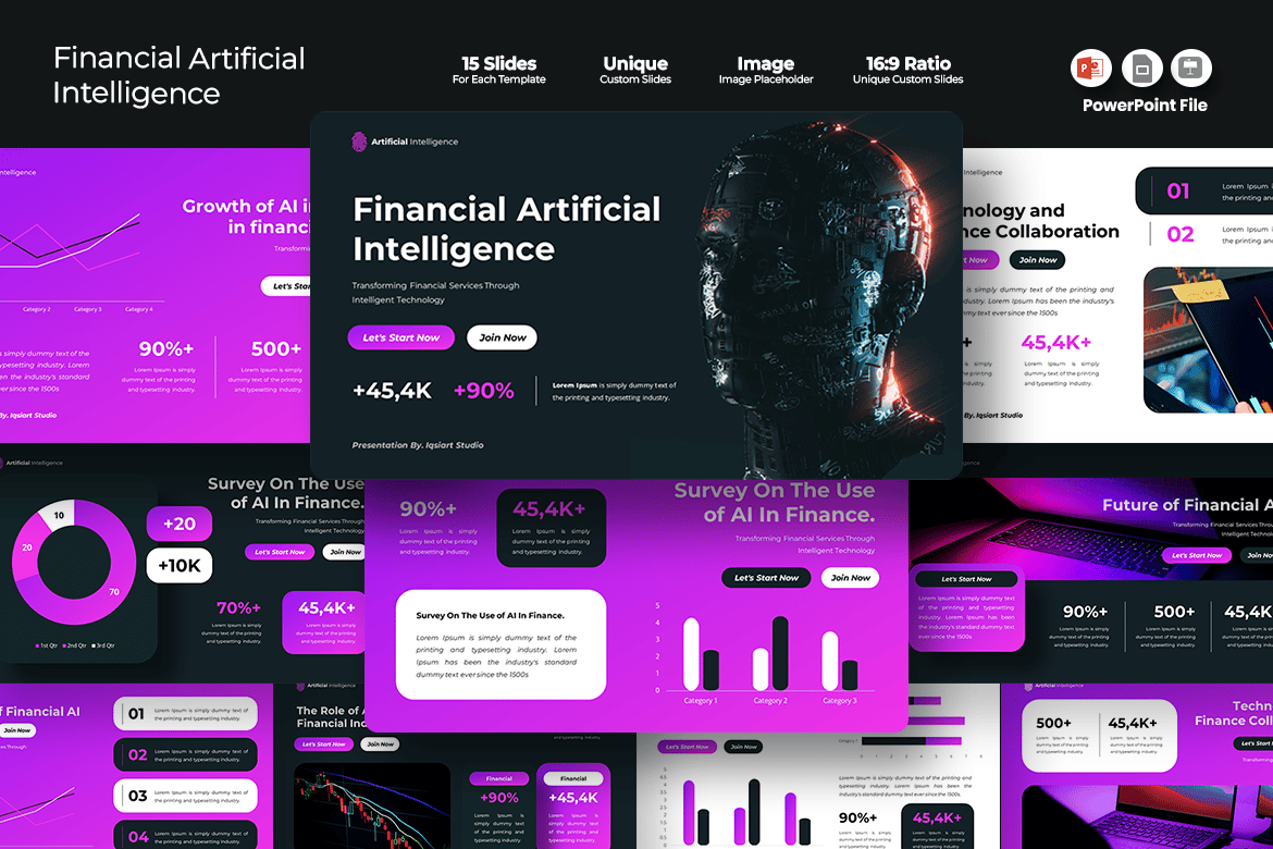 Template Presentasi PowerPoint Kecerdasan Finansial yang Menarik