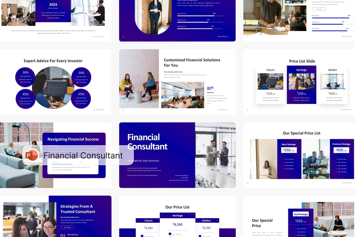 Template Presentasi PowerPoint Konsultan Keuangan yang Menarik