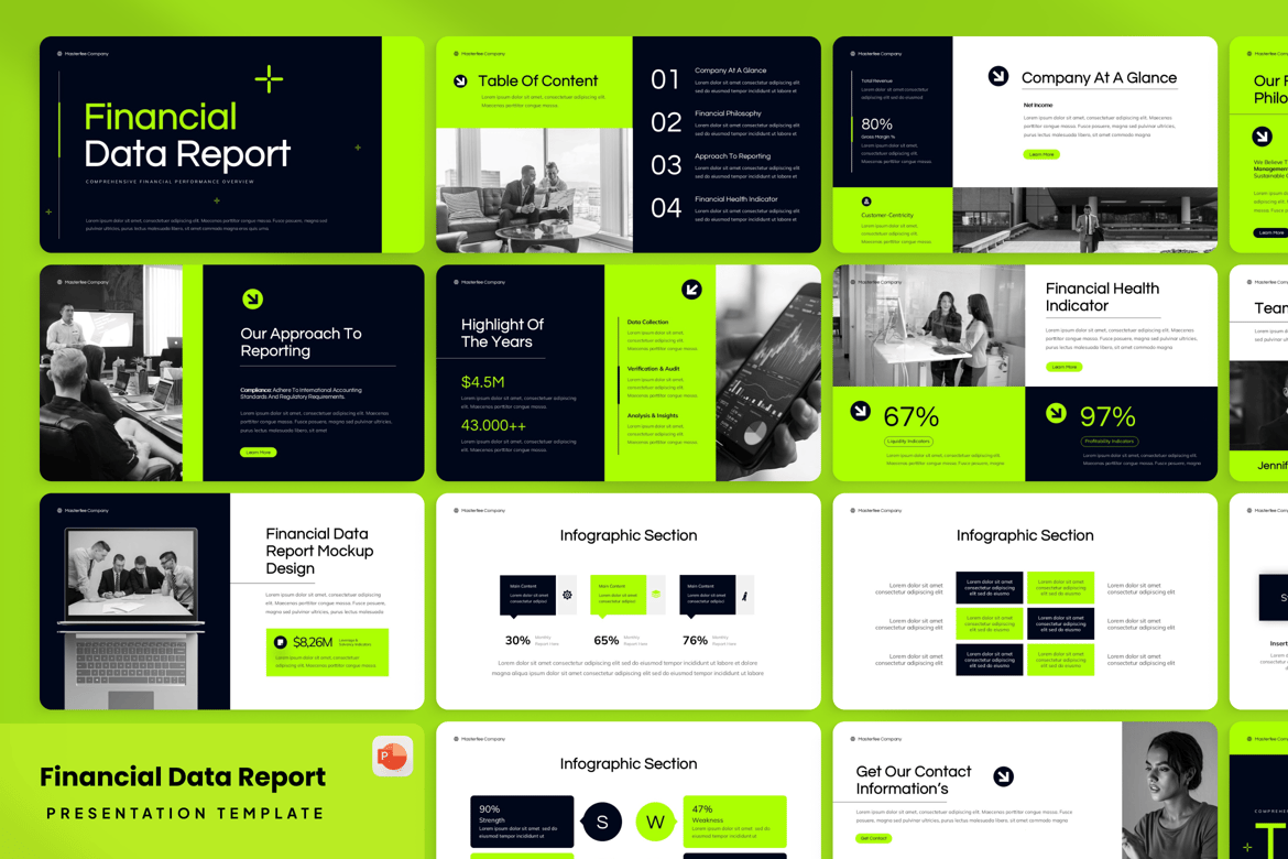 Template PowerPoint Laporan Data Keuangan yang Profesional