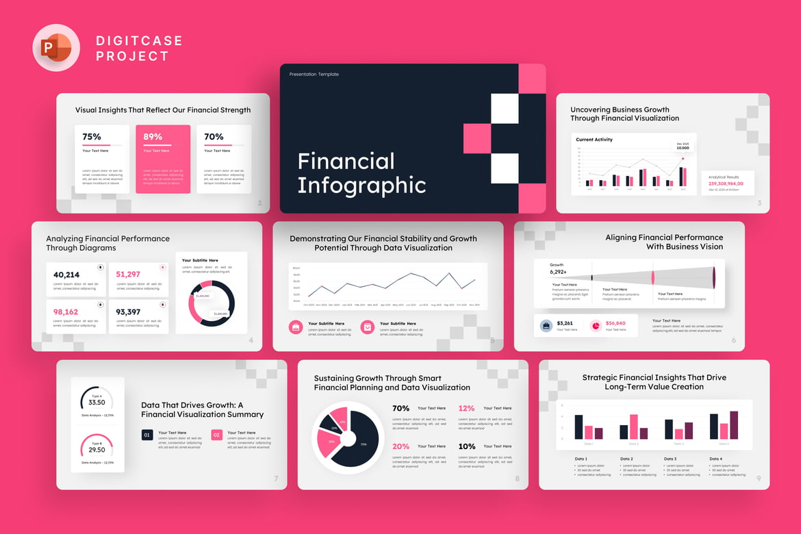 Template PowerPoint Infografis Keuangan yang Modern dan Menarik