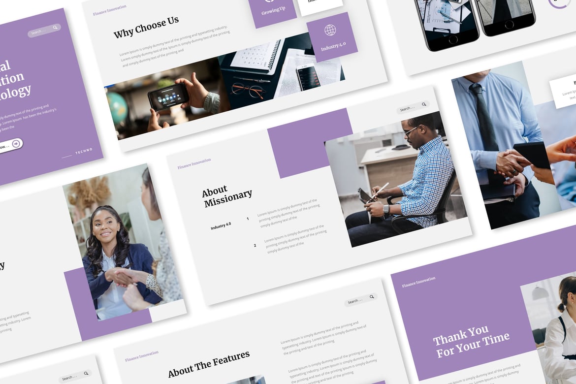 Template Presentasi PowerPoint Inovasi Keuangan yang Menarik