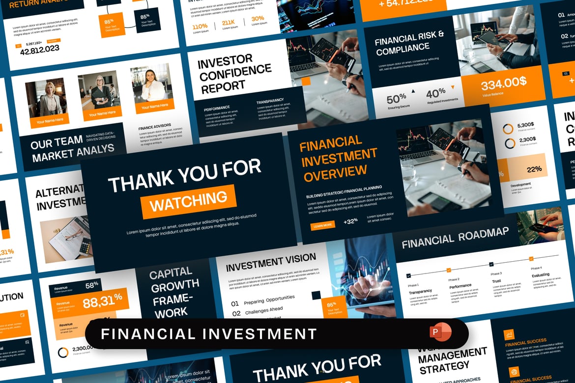Template PowerPoint Investasi Keuangan yang Modern dan Profesional