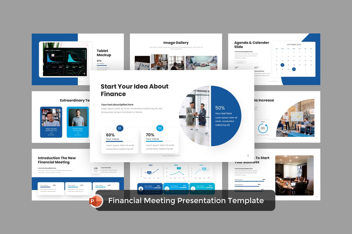 Template PowerPoint Pertemuan Keuangan yang Menarik