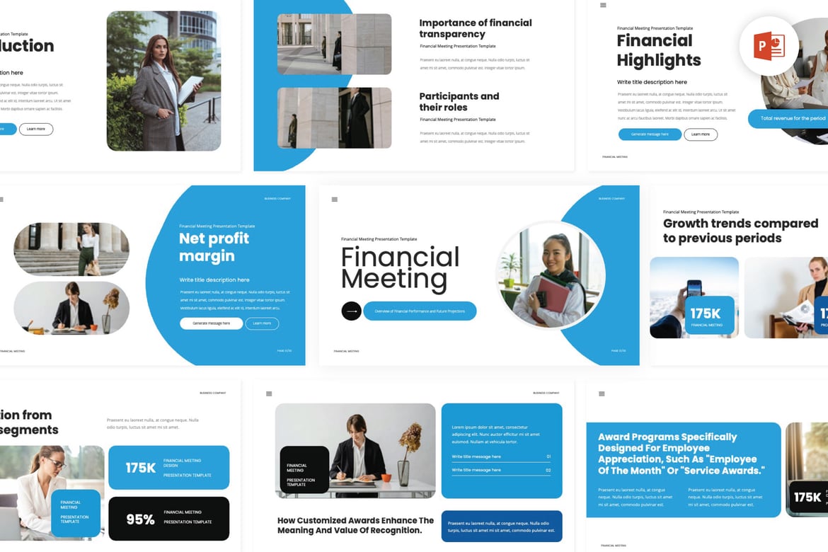 Template Presentasi PowerPoint untuk Rapat Keuangan yang Modern dan Kreatif