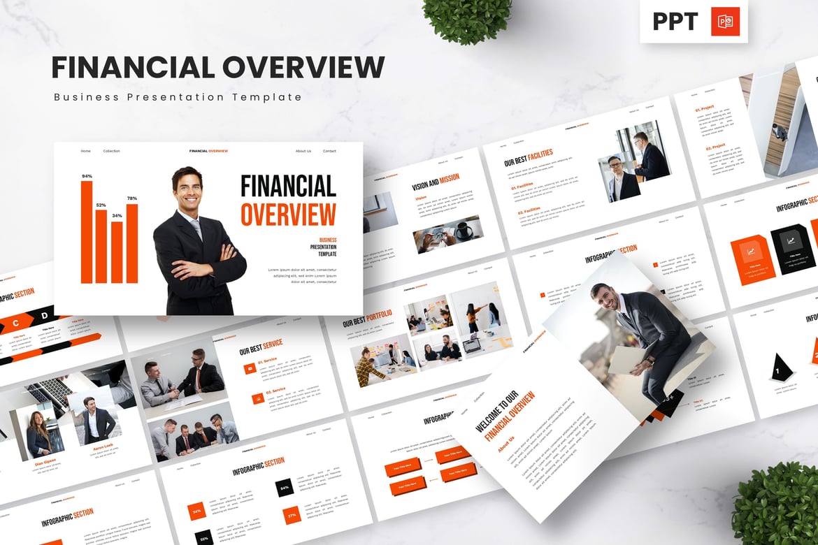 Template Presentasi Powerpoint Keuangan untuk Bisnis yang Menarik
