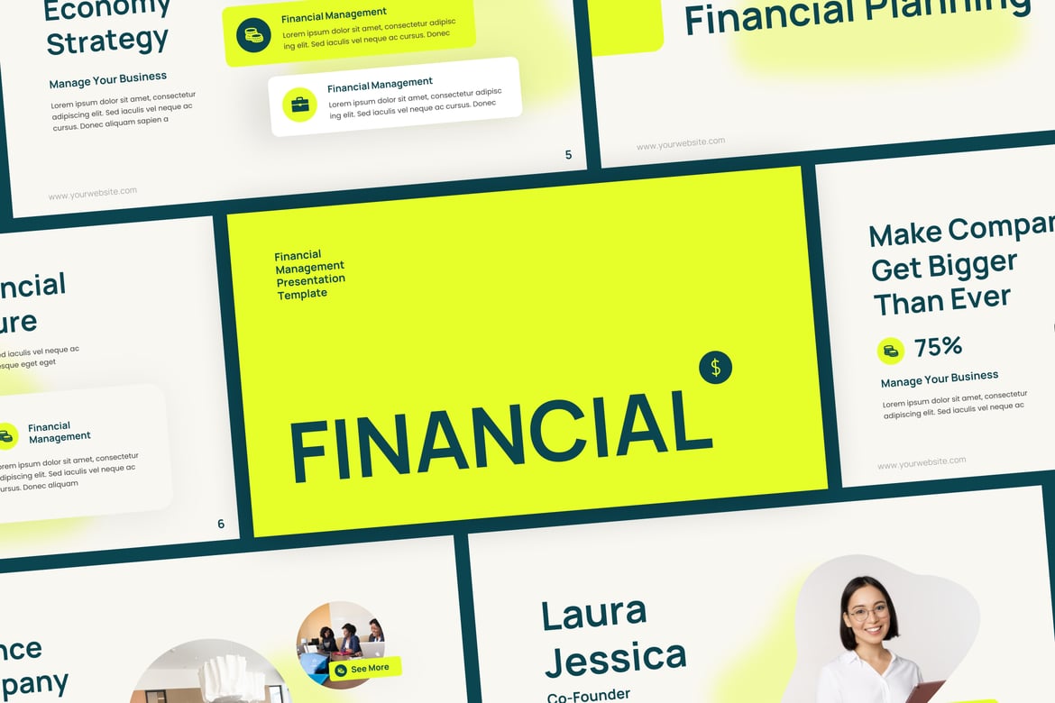 Template PowerPoint Manajemen Rencana Keuangan Modern