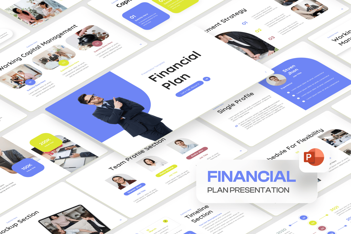 Template Presentasi PowerPoint Rencana Keuangan Modern