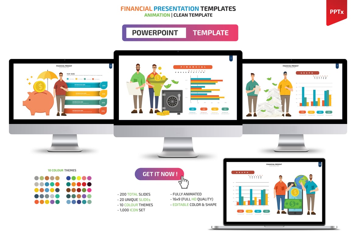 Template Powerpoint Animasi Keuangan yang Menarik