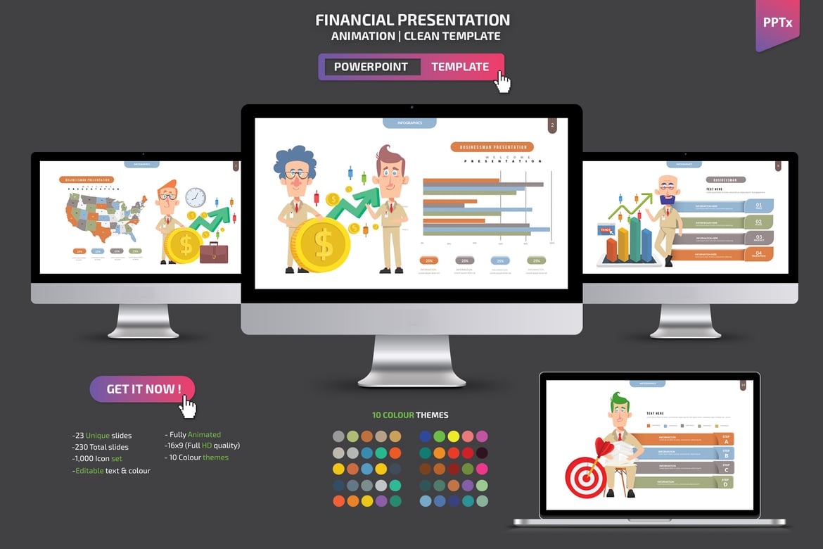 Template Presentasi Powerpoint Keuangan yang Menarik dan Profesional