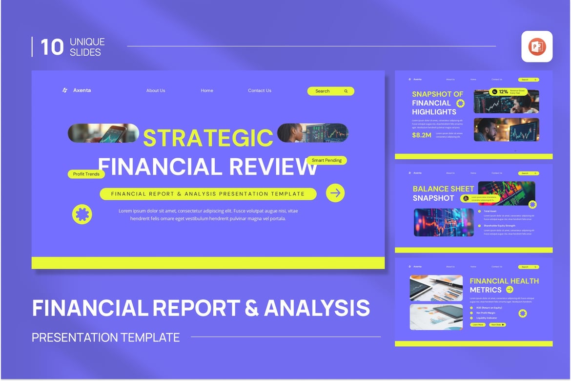 Template Presentasi PowerPoint Analisis Laporan Keuangan yang Menarik