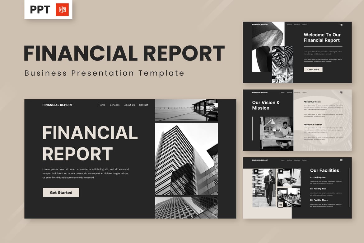 Template Powerpoint Laporan Keuangan untuk Presentasi Bisnis