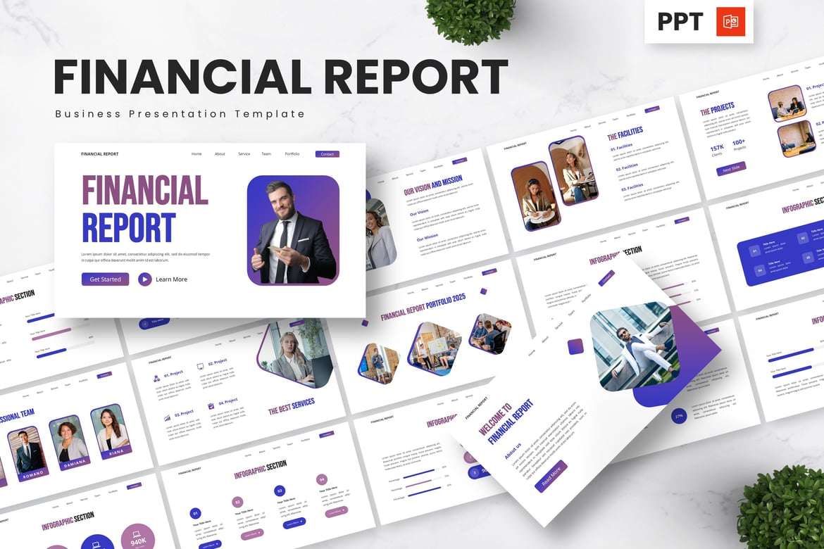 Template Presentasi Powerpoint Laporan Keuangan yang Menarik