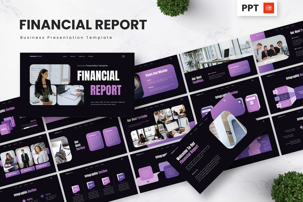 Template Presentasi Powerpoint Laporan Keuangan yang Menarik