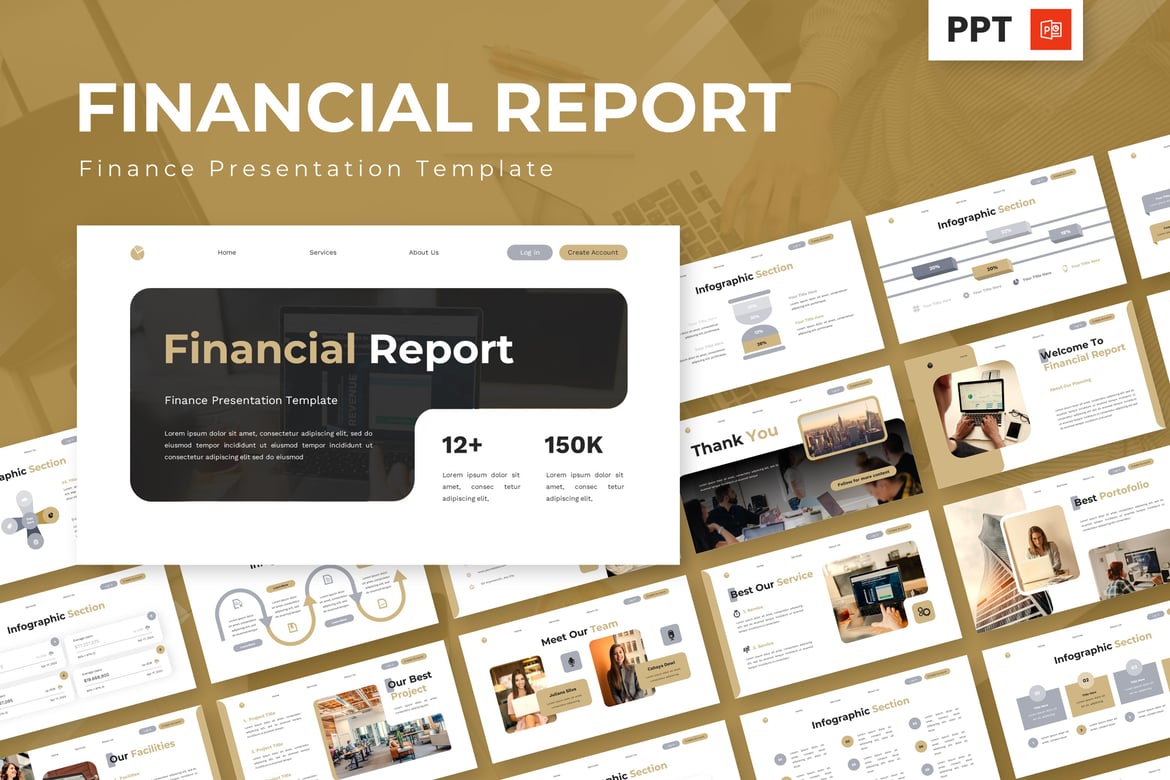 Template Presentasi Keuangan - Powerpoint Modern untuk Laporan Bisnis