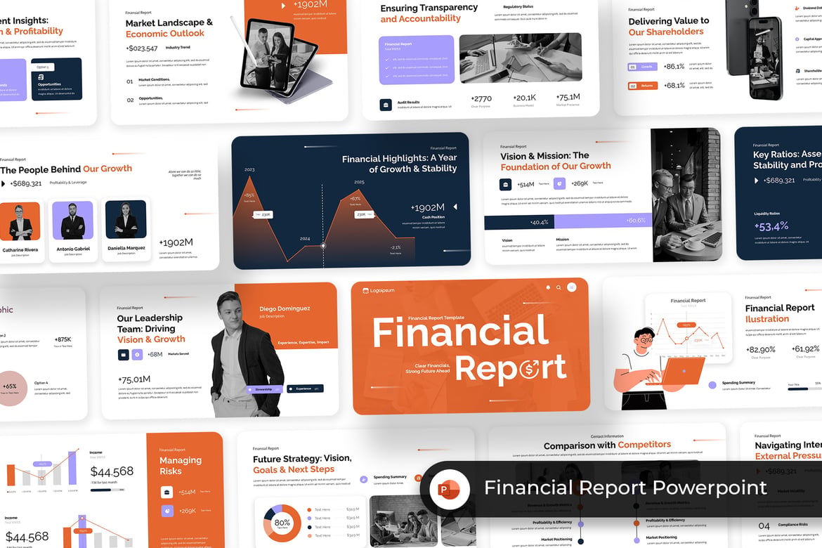 Template PowerPoint Laporan Keuangan Kreatif dan Modern