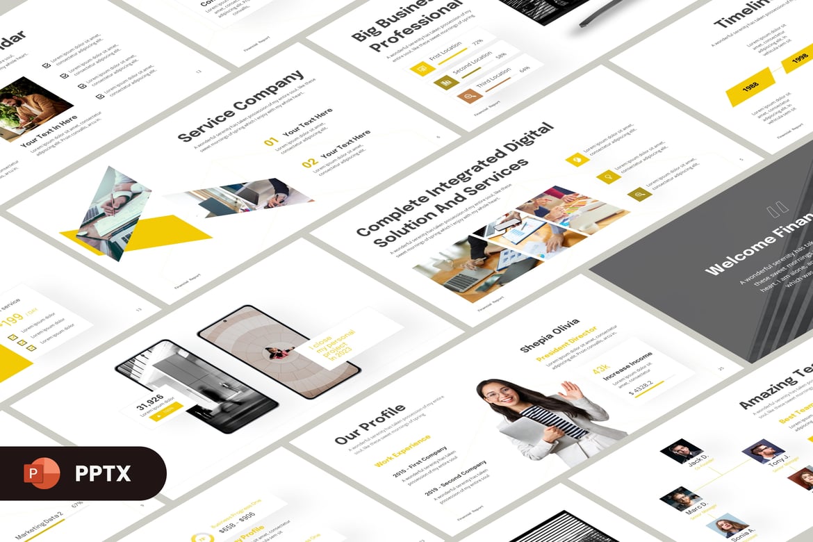 Template PowerPoint Laporan Keuangan Modern