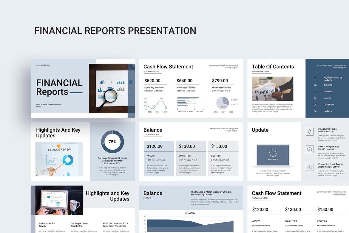 Template PowerPoint Laporan Keuangan Profesional dan Modern