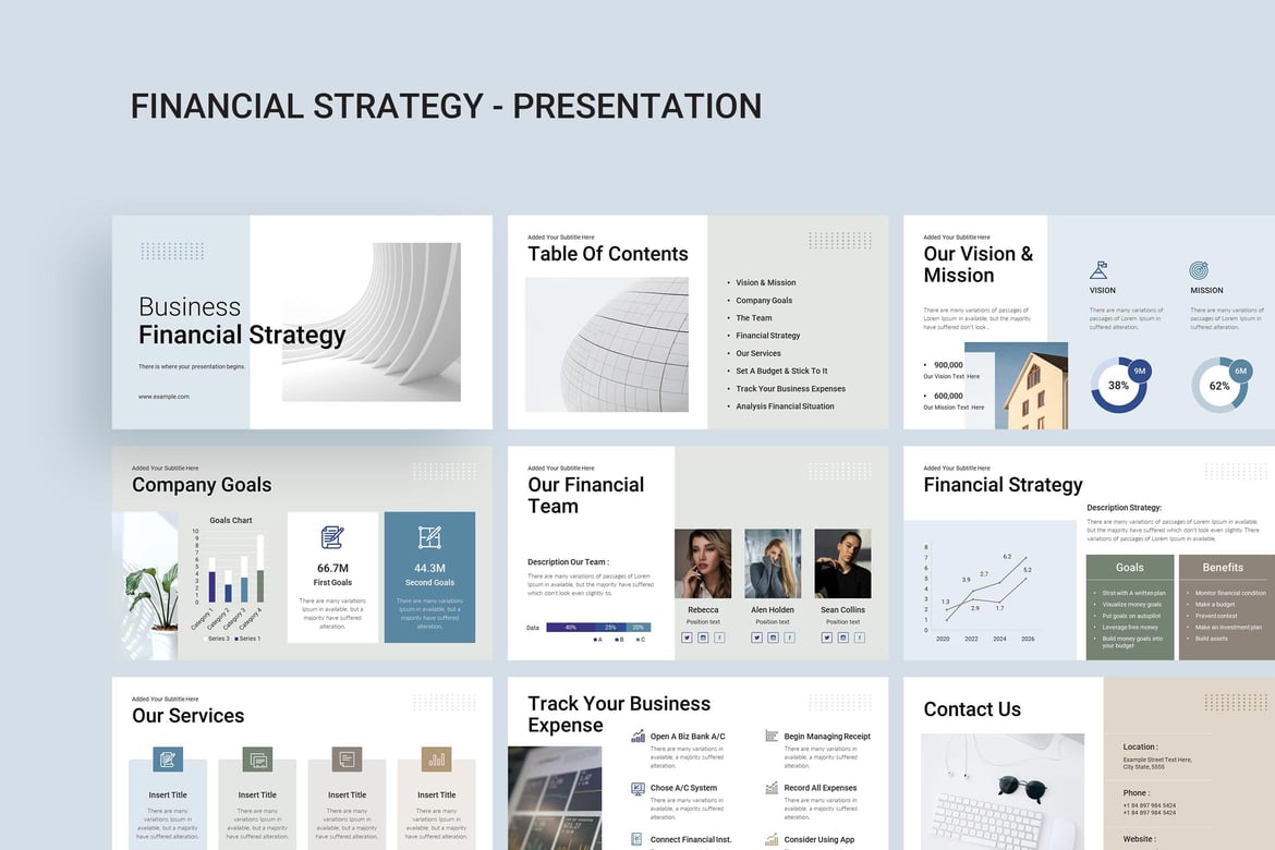 Template Presentasi PowerPoint Strategi Keuangan Modern