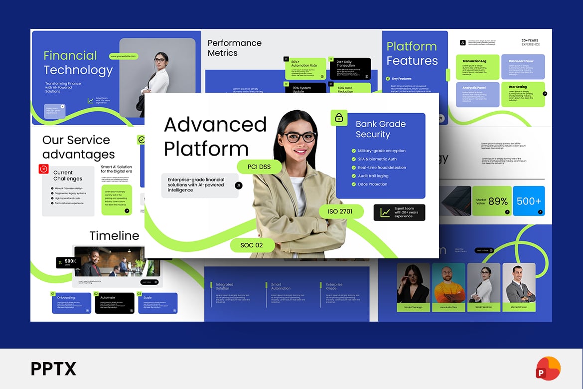 Template Presentasi Powerpoint Teknologi Keuangan Modern