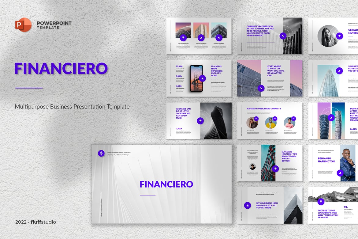 Template Presentasi Bisnis Profesional - Financiero Powerpoint