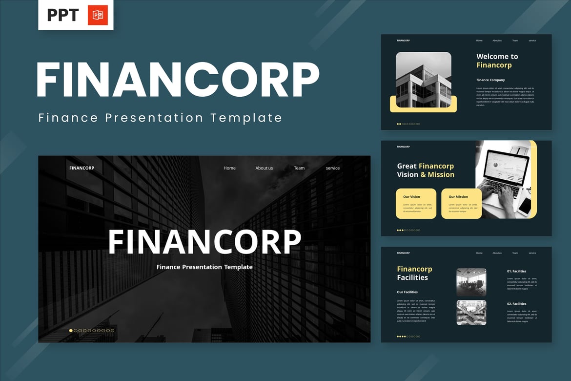 Template Presentasi Keuangan Profesional - Financorp