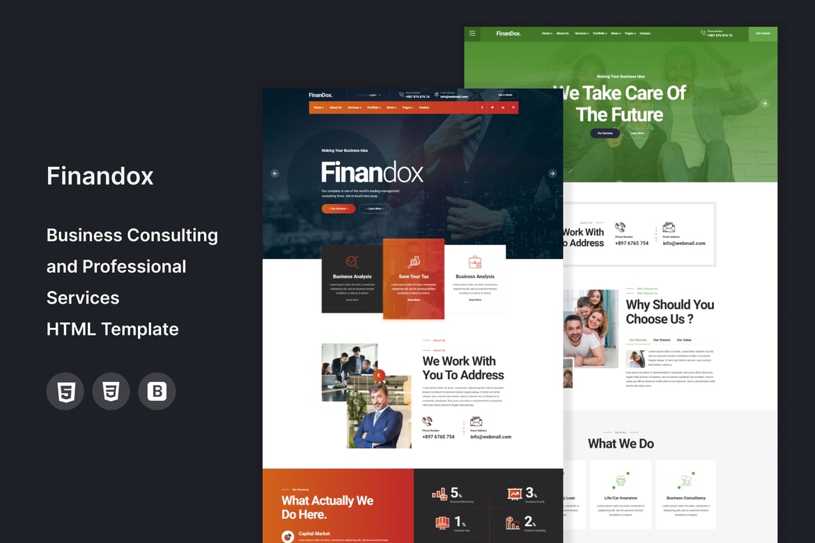 Finandox - Template Website Konsultasi Bisnis yang Profesional