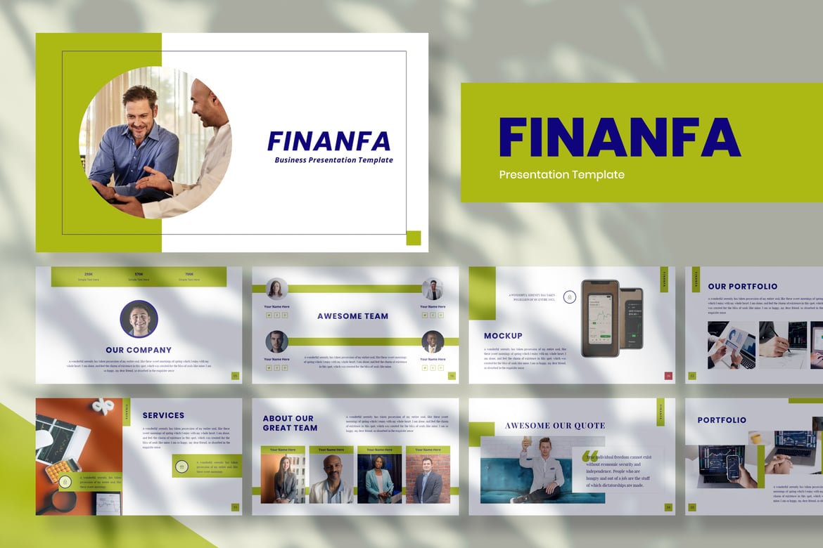Finanfa - Template PowerPoint Presentasi Bisnis yang Menarik