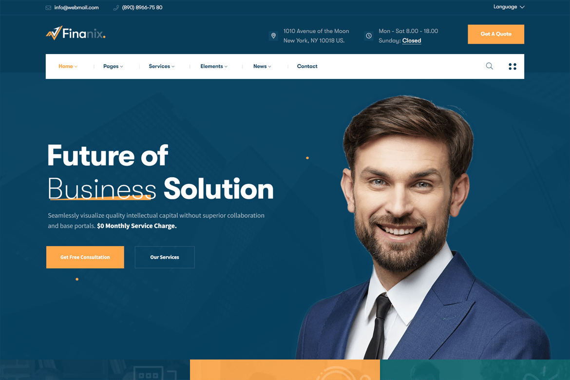 Finanix - Tema WordPress Bisnis yang Modern dan Fleksibel
