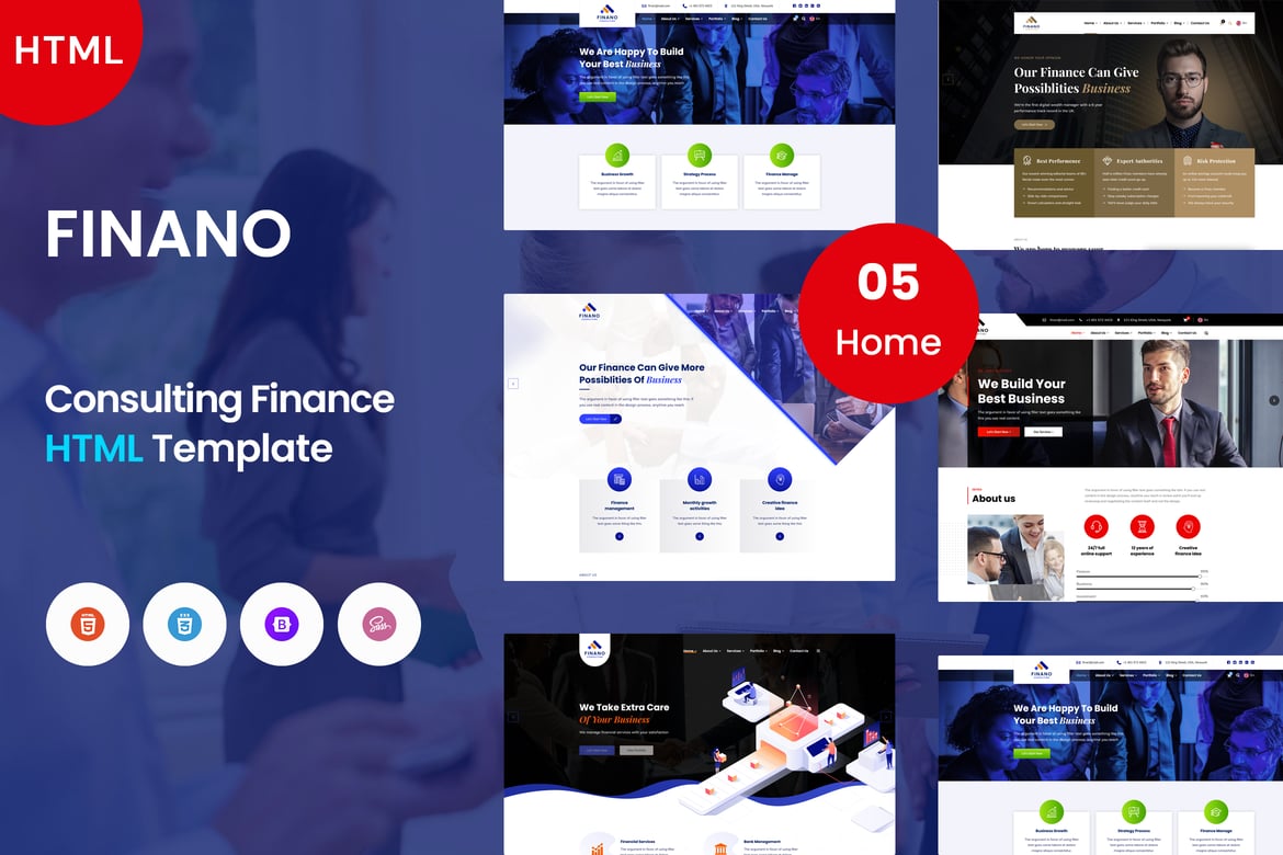 Finano - Template Website Konsultasi & Keuangan yang Modern