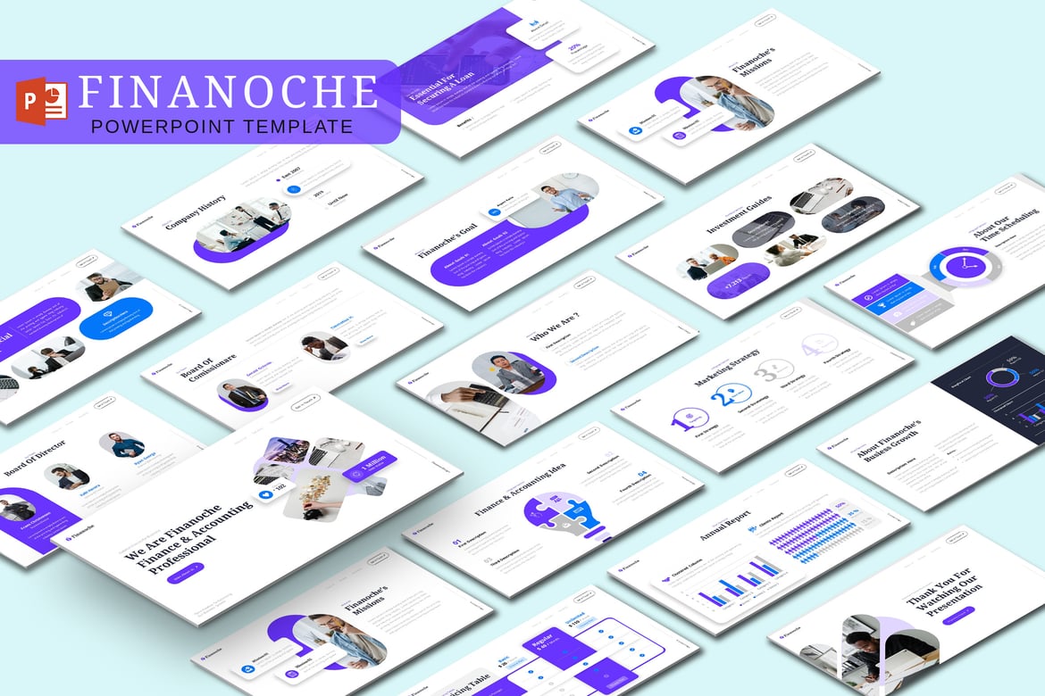 Finanoche - Template PowerPoint Keuangan dan Akuntansi yang Menarik