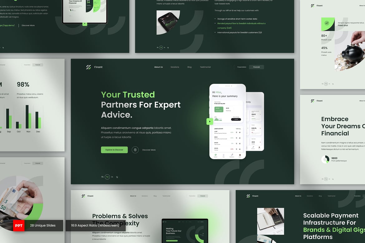 Finant - Template PowerPoint Keuangan yang Menarik