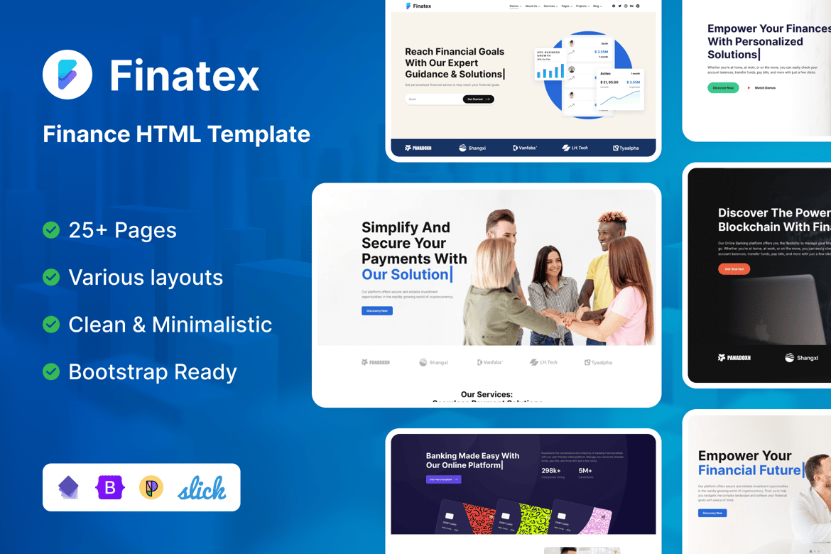 Finatex - Template Website Konsultasi Keuangan yang Modern dan Kreatif