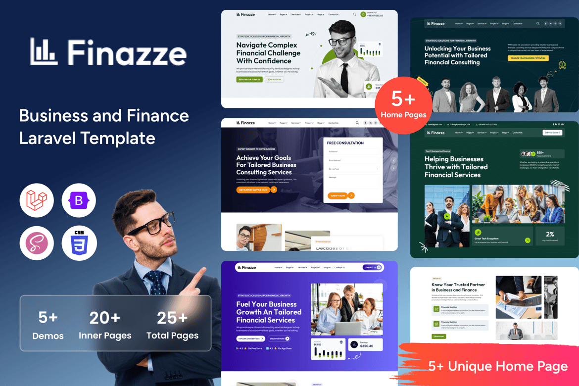 Finazze - Template Website Bisnis dan Keuangan Berbasis Laravel