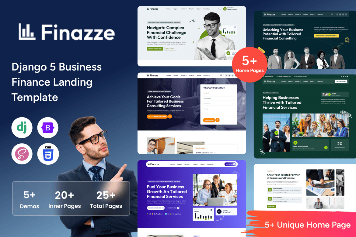 Finazze - Template Website Bisnis dan Keuangan Django yang Modern