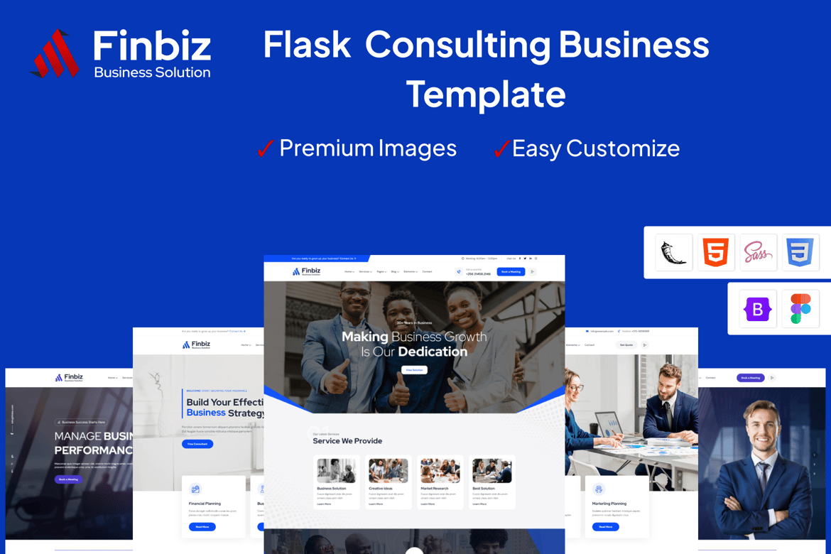Finbiz - Template Website Konsultasi Profesional Berbasis Flask
