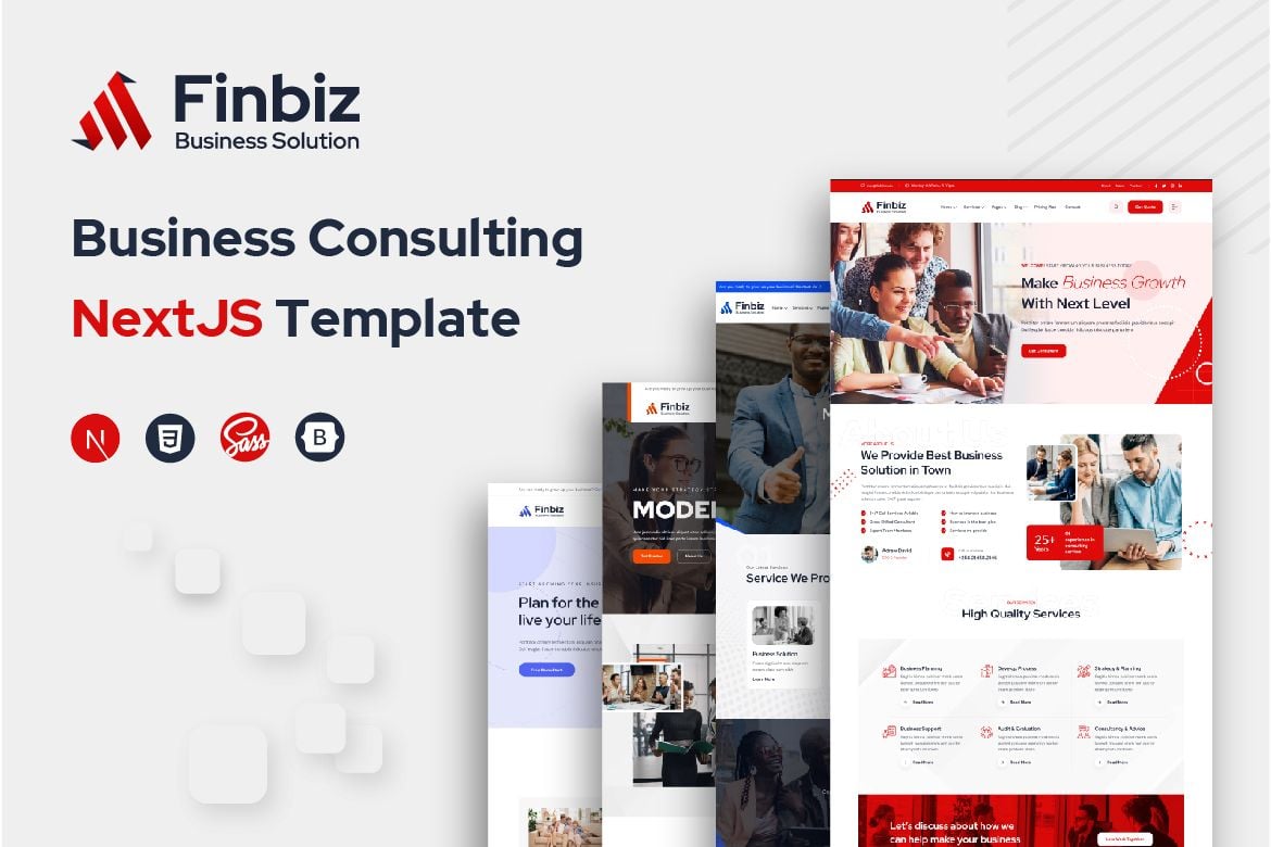 Finbiz - Template Website Bisnis Profesional dengan React NextJS