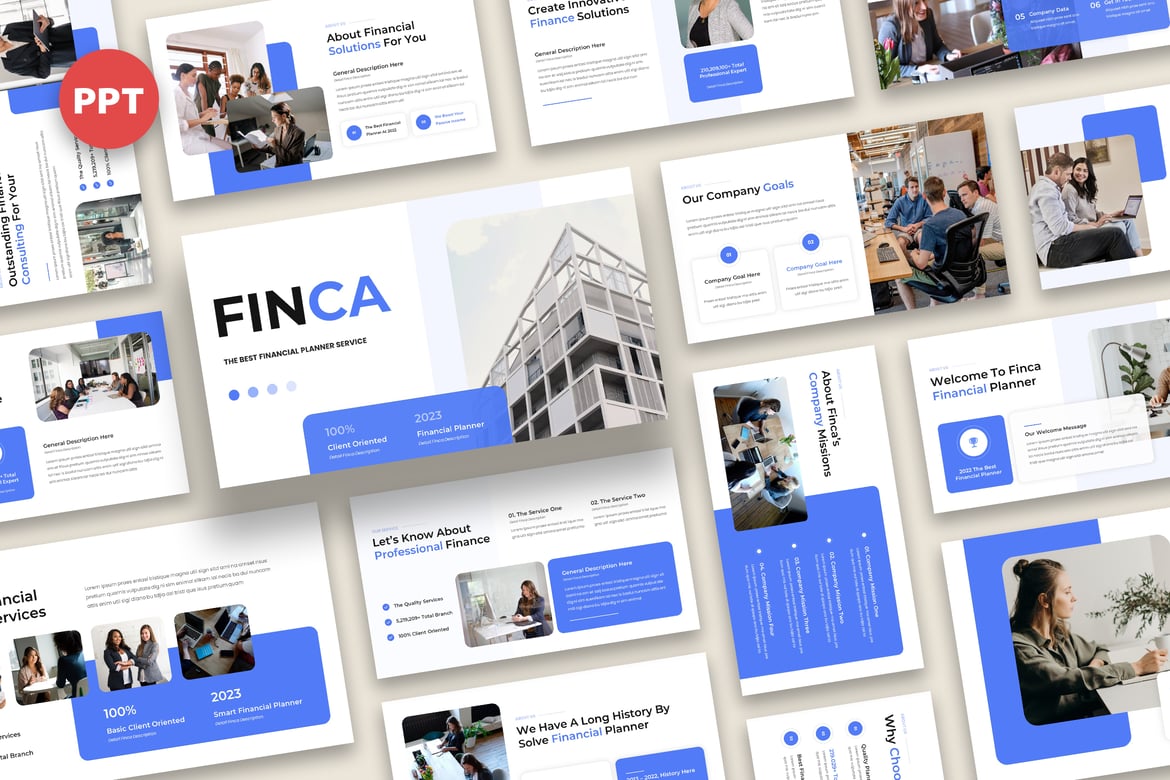 Template Presentasi Powerpoint Finca - Perencana Keuangan Profesional