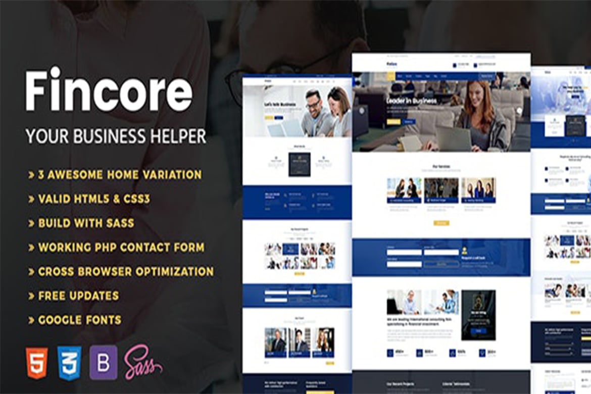 Fincore - Template Website Konsultasi dan Bisnis Modern