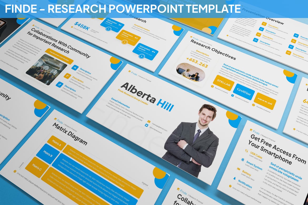 Template PowerPoint Finde - Solusi Presentasi Riset yang Profesional