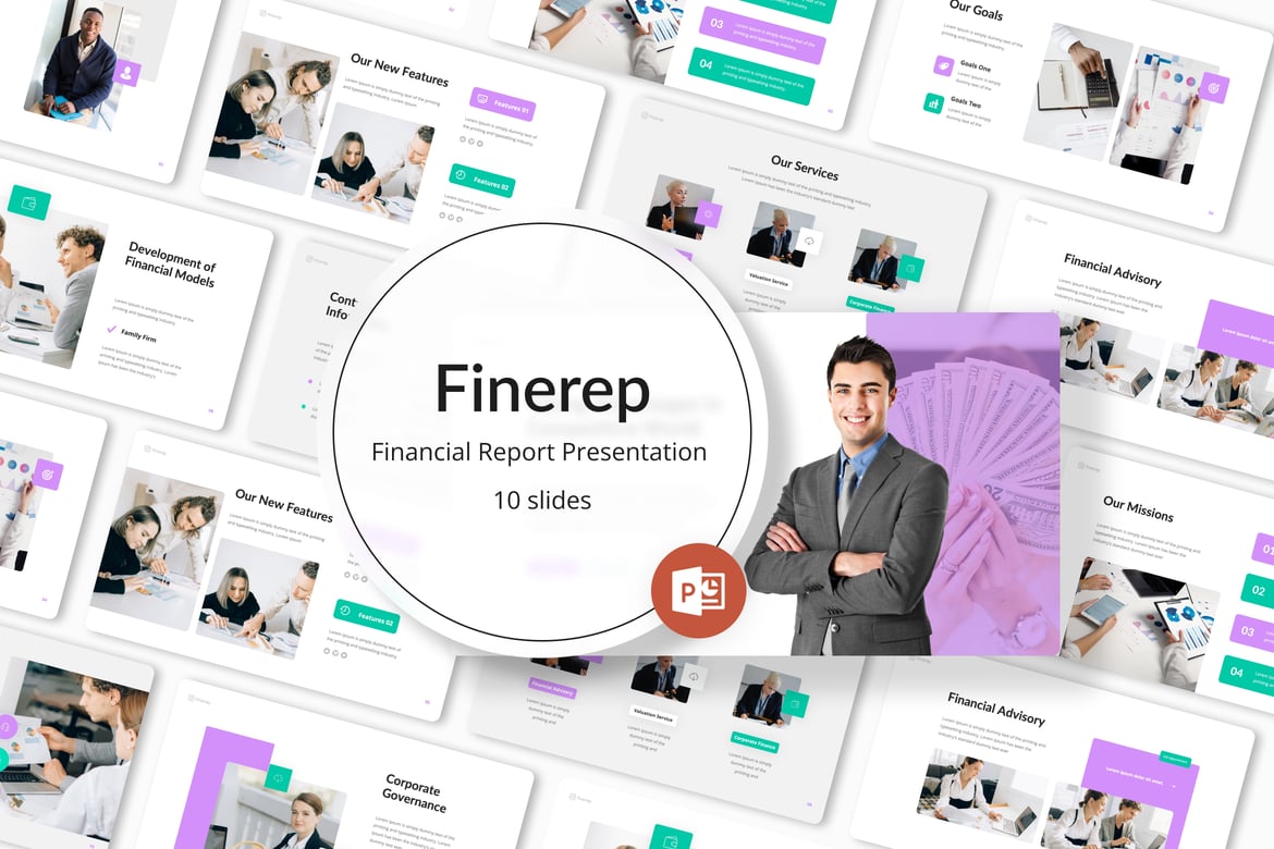 Finerep - Template Presentasi Keuangan Powerpoint yang Menarik