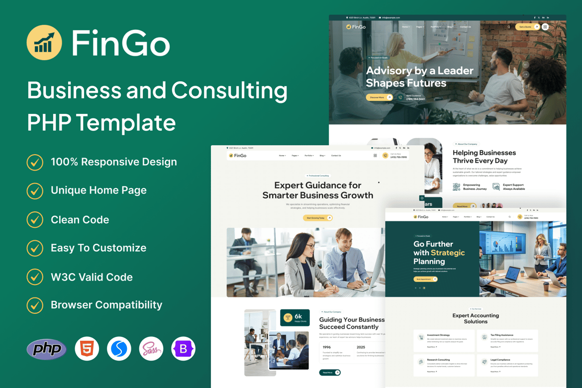 FinGo - Template Website Konsultasi Bisnis yang Profesional