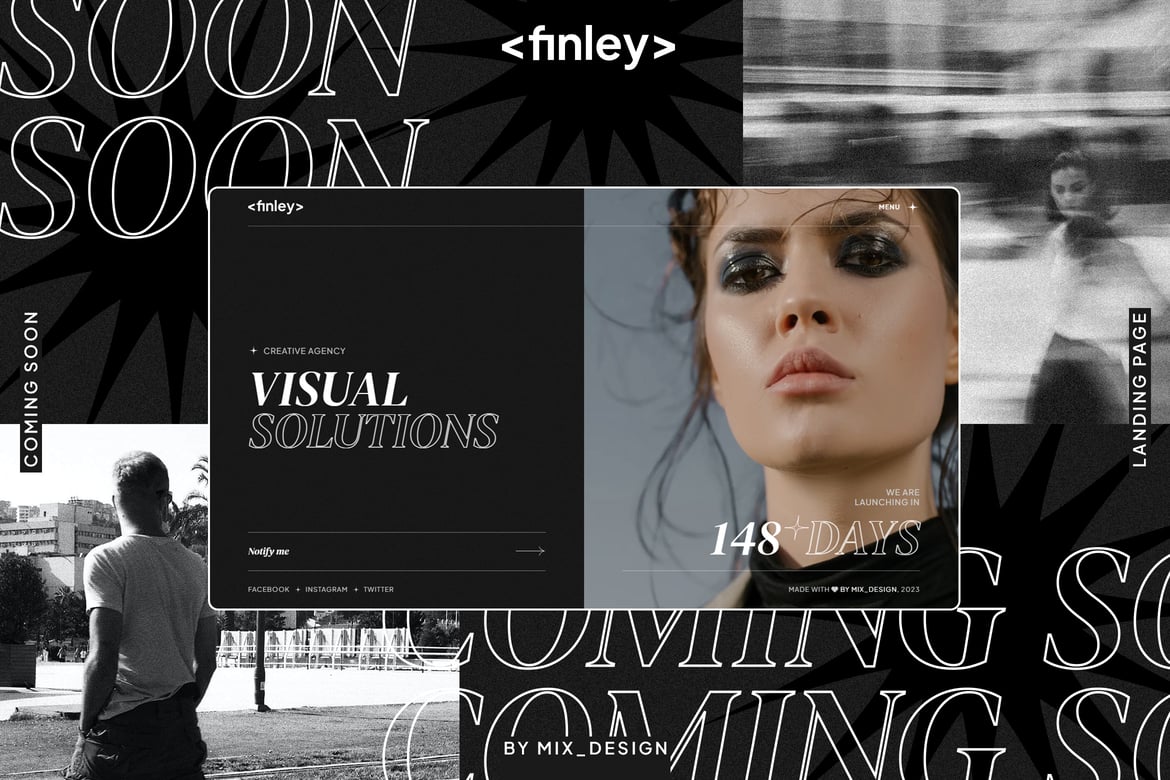 Finley - Template Web Portofolio dan Coming Soon yang Menawan
