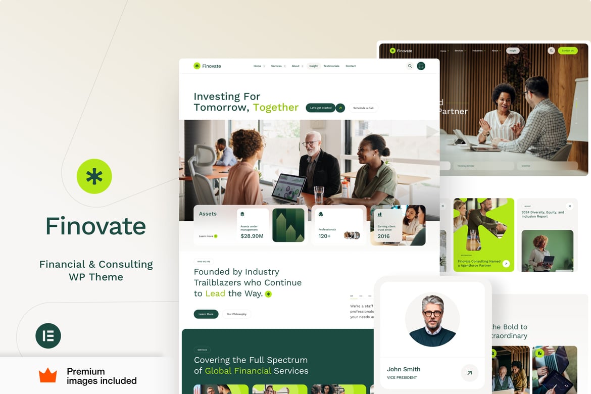 Finovate: Tema WordPress untuk Keuangan dan Konsultasi Bisnis