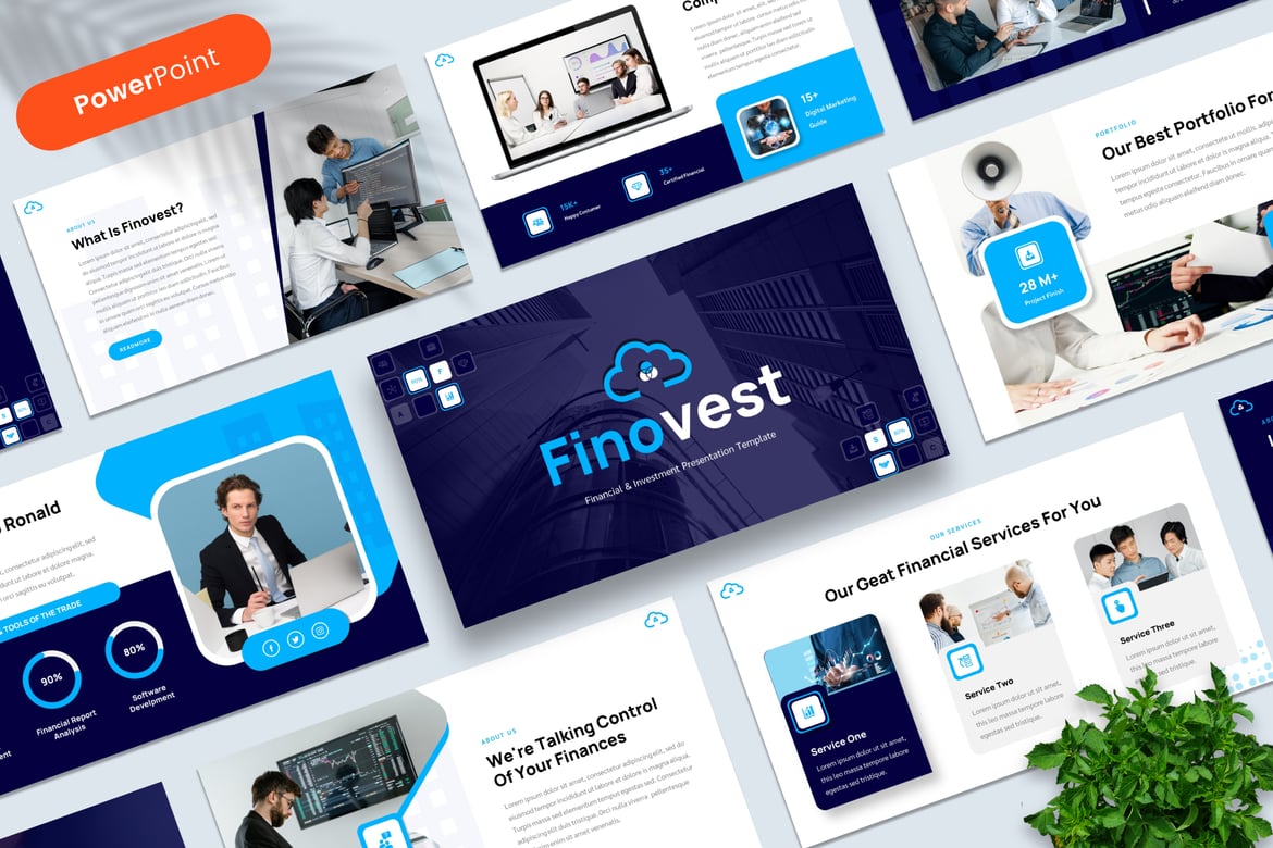 Finovest - Template PowerPoint Keuangan & Investasi yang Menarik