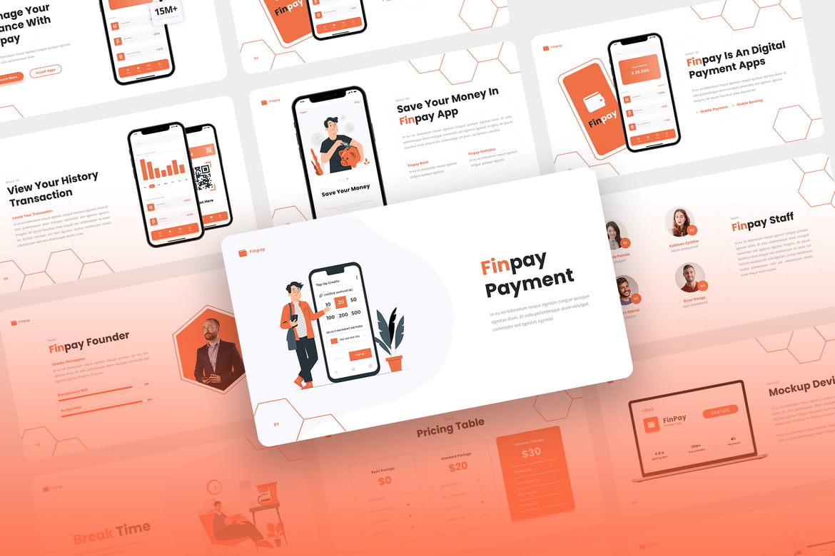 Template Presentasi PowerPoint Finpay - Solusi Kreatif untuk Aplikasi Mobile & SAAS