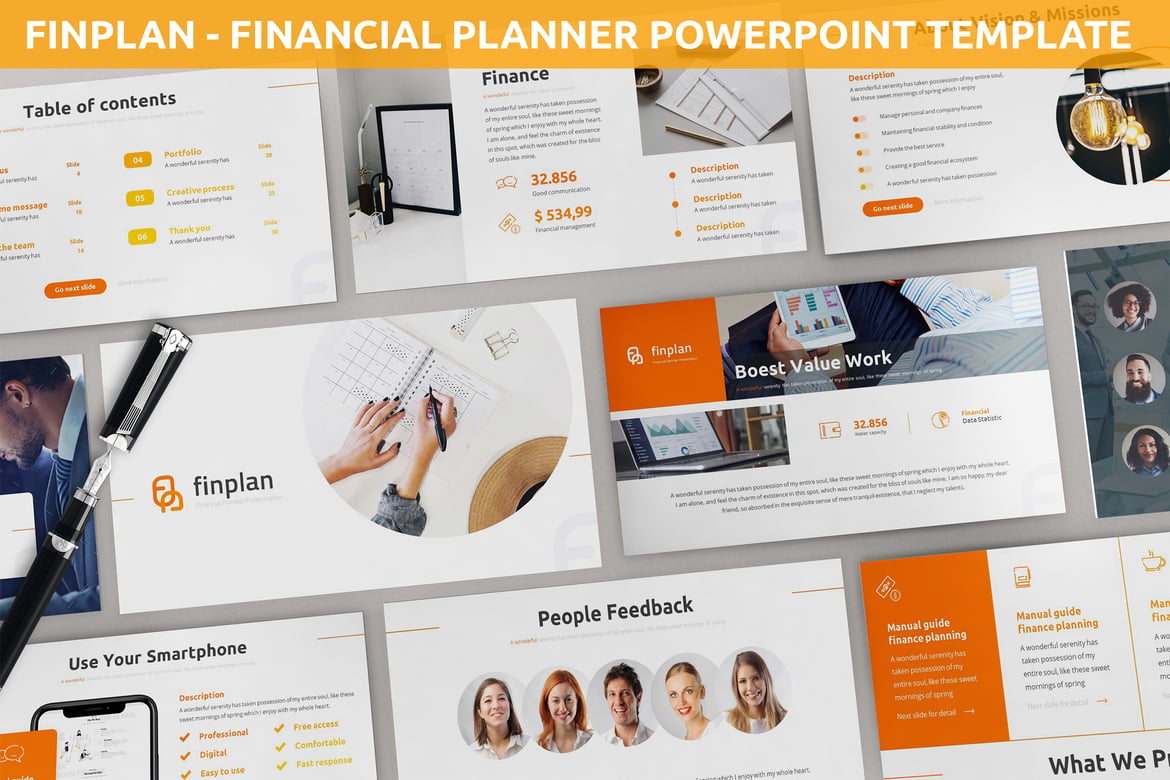 Template Presentasi Keuangan Finplan - Powerpoint yang Modern dan Minimalis