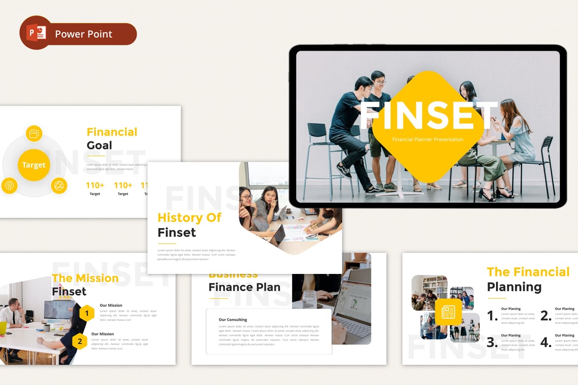 Template PowerPoint Finset untuk Presentasi Bisnis Keuangan yang Menarik