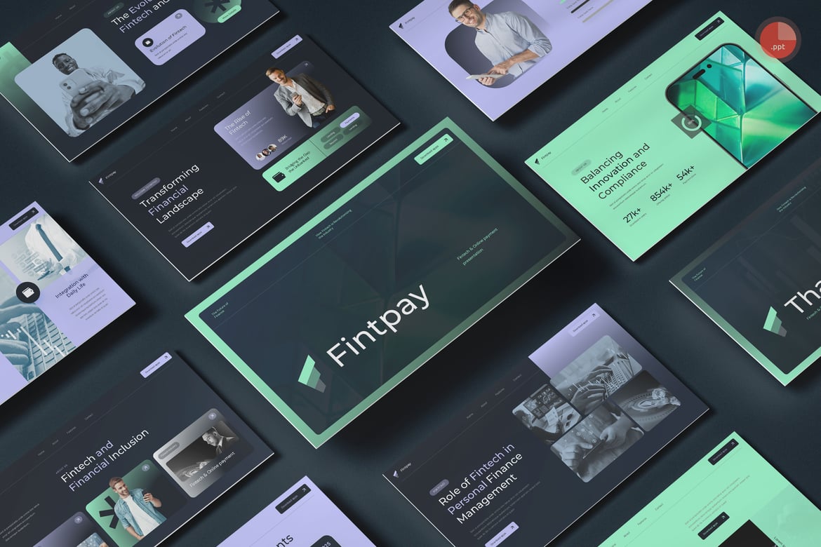 Template Presentasi Fintech & Pembayaran Online yang Menarik