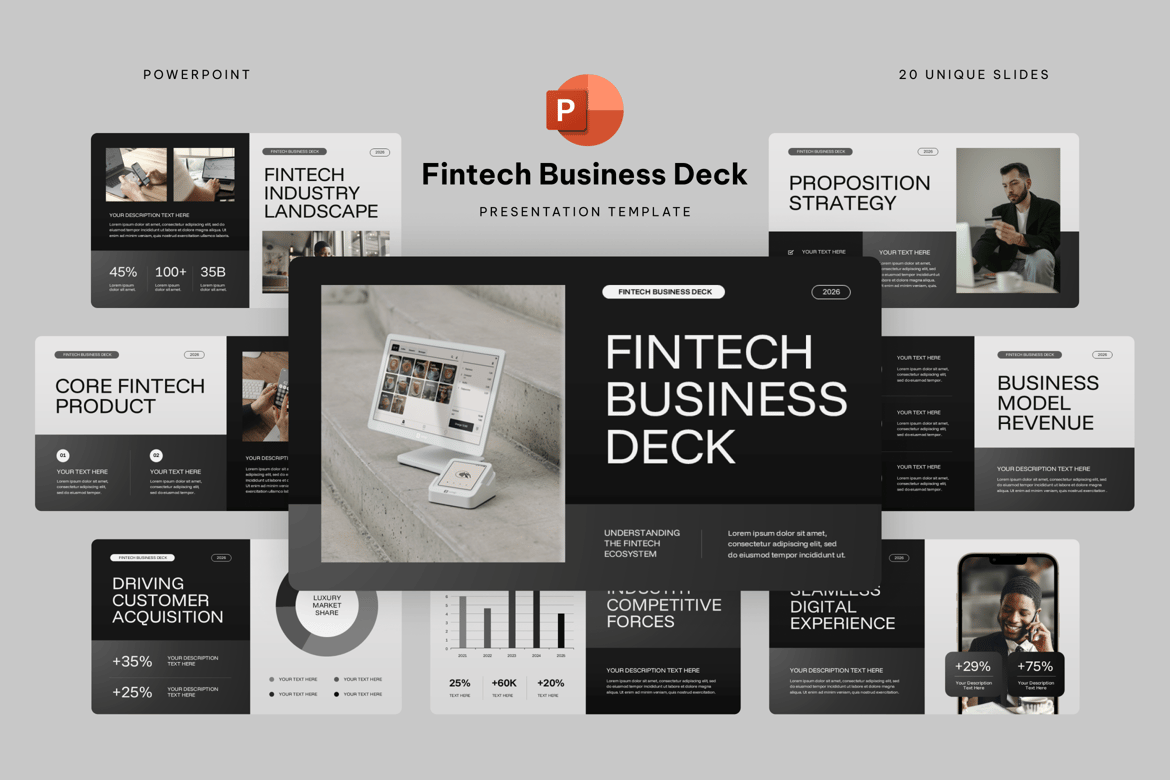 Template Presentasi PowerPoint untuk Bisnis Fintech yang Profesional